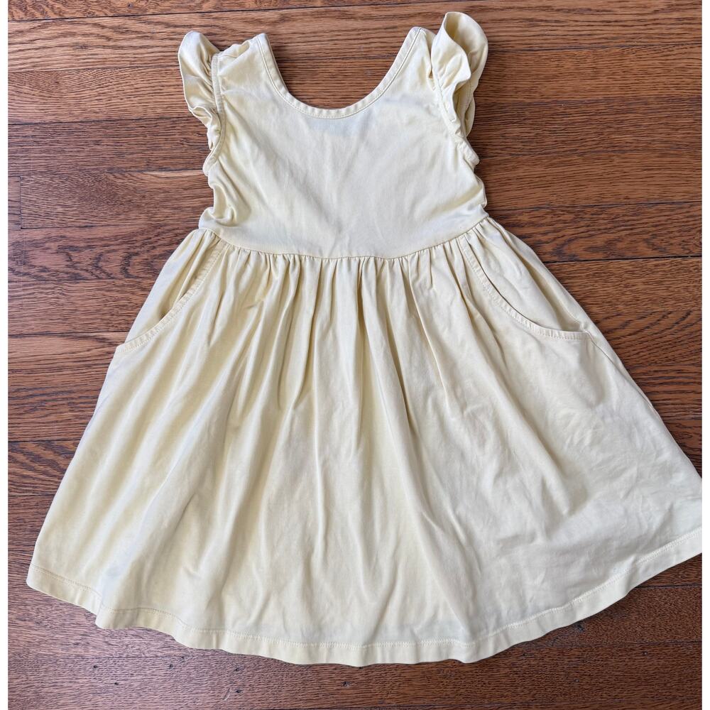 Hanna Andersson Girls' Yellow Pocket Dress Size 5